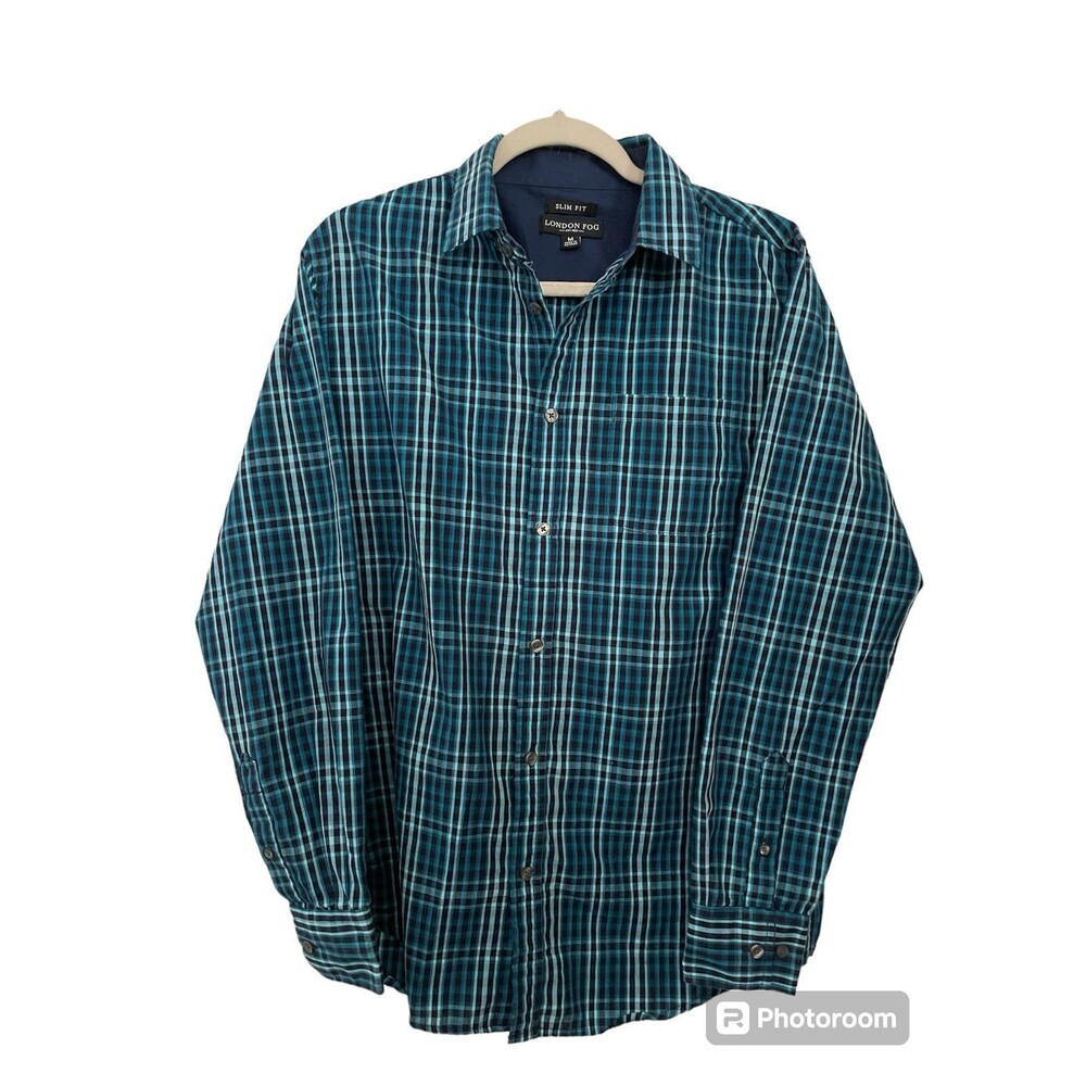 London Fog Men’s Button Up Long Sleeve Shirt Slim Fit — Like New — Size Medium
